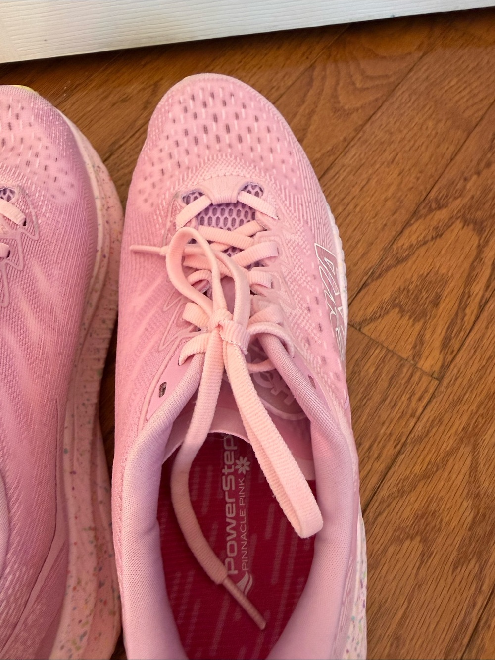 Hoka Women's Mach 6 Pink Running Shoes with Yellow Toe Accents - Picture 6 of 7